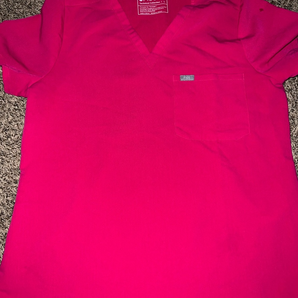 Figs Ultra Rose 1 pocket vneck Scrub Top
